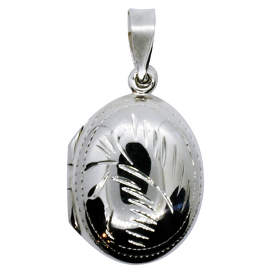 Locket Oval 925 Silver Carved Polished By ILLARIY