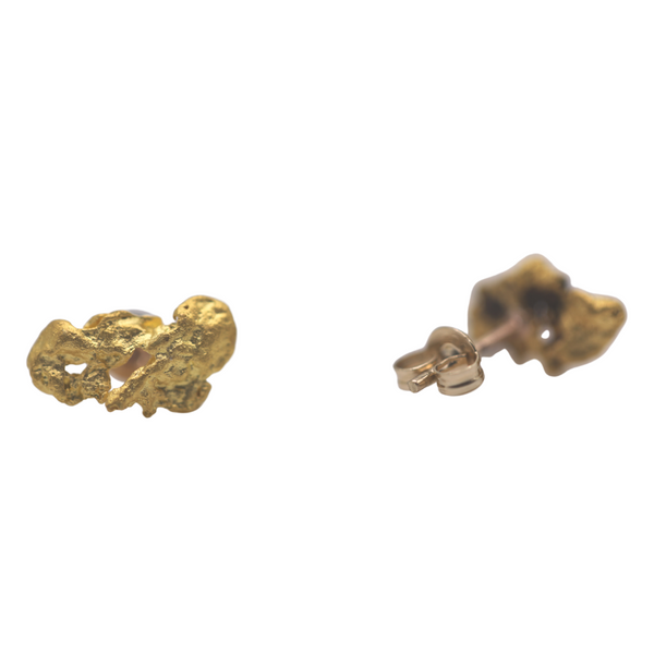 Raw gold nugget on sale earrings